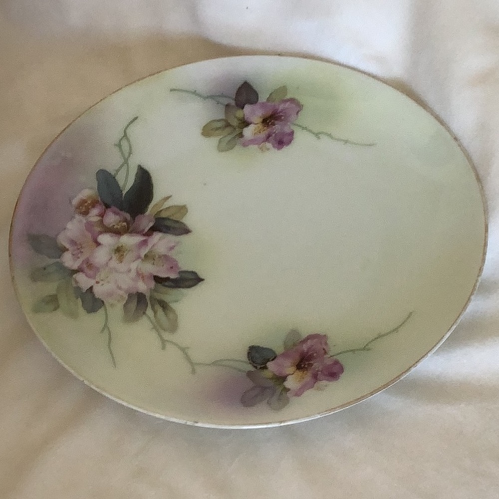 Rare Vintage Purple Floral RS Germany Porcelain 8.5" Plate